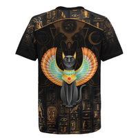 Winged Egypt Cats Rugby Jersey Ancient Egypt Culture - Wonder Print Shop