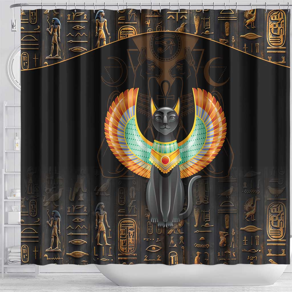 Winged Egypt Cats Shower Curtain Ancient Egypt Culture