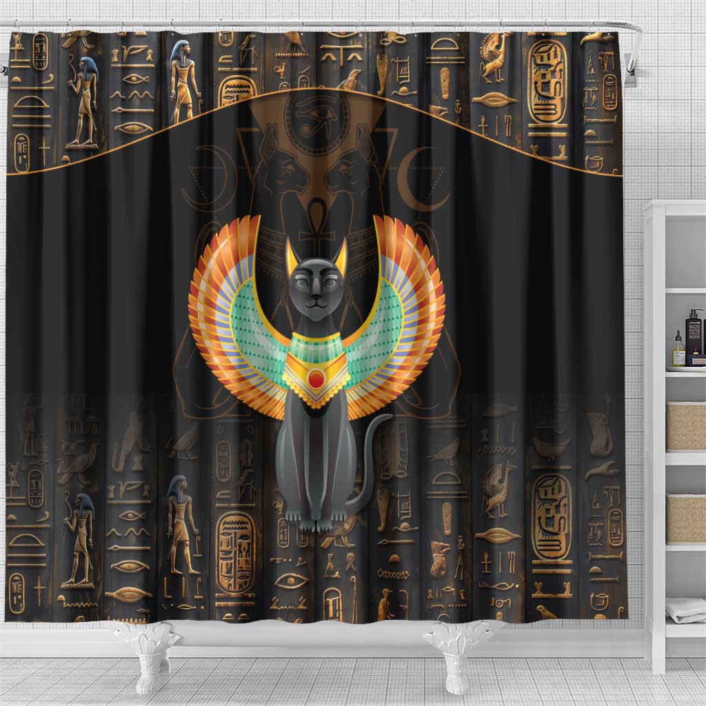 Winged Egypt Cats Shower Curtain Ancient Egypt Culture