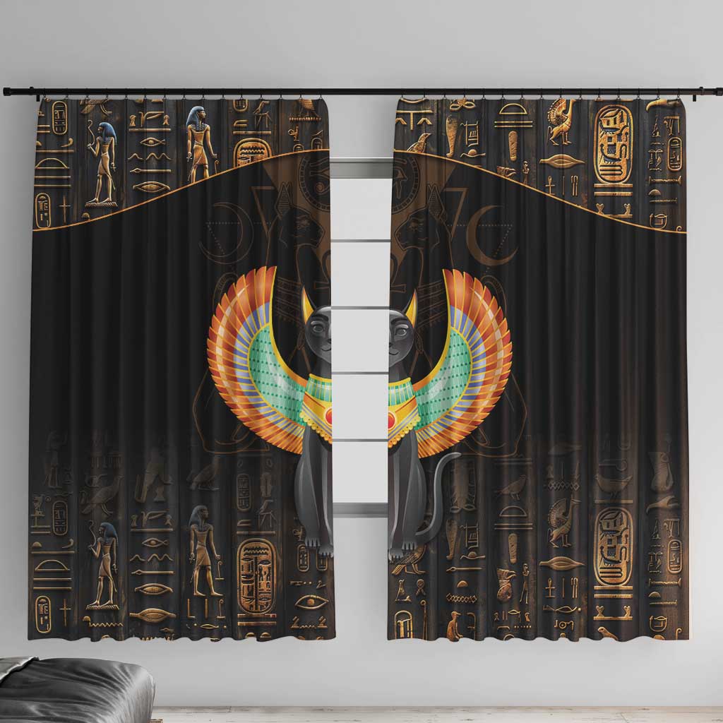 Winged Egypt Cats Window Curtain Ancient Egypt Culture - Wonder Print Shop