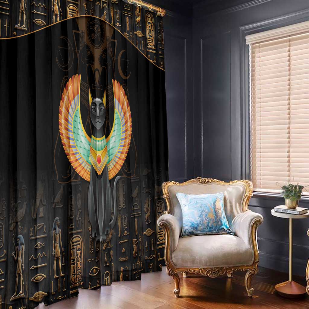 Winged Egypt Cats Window Curtain Ancient Egypt Culture - Wonder Print Shop