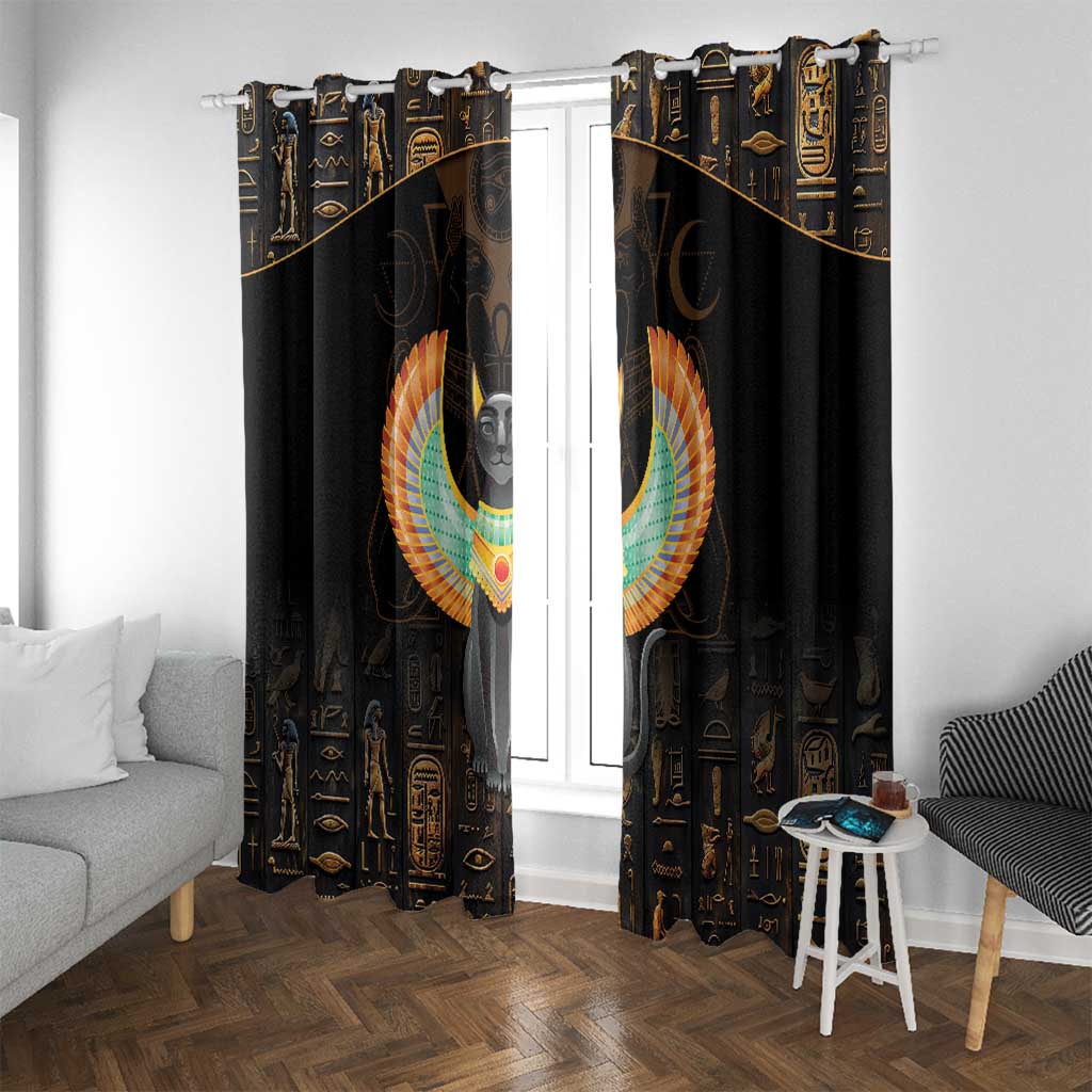 Winged Egypt Cats Window Curtain Ancient Egypt Culture - Wonder Print Shop