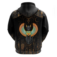Winged Egypt Cats Zip Hoodie Ancient Egypt Culture - Wonder Print Shop