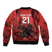 Custom Women Rugby Canada Bomber Jacket Maple Energy Never Stops - Wonder Print Shop