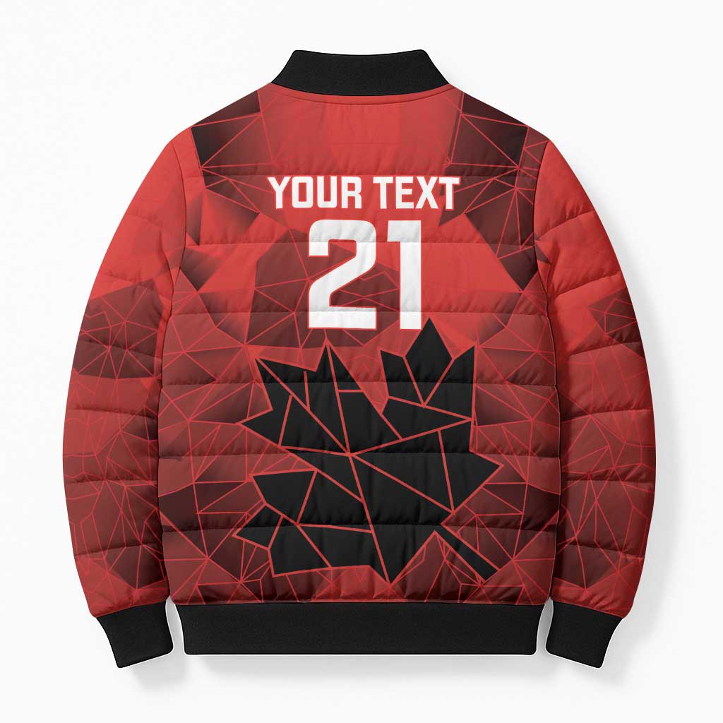 Custom Women Rugby Canada Bomber Puffer Jacket Maple Energy Never Stops - Wonder Print Shop