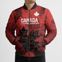 Custom Women Rugby Canada Bomber Puffer Jacket Maple Energy Never Stops - Wonder Print Shop