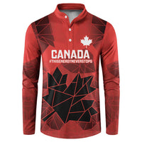 Custom Women Rugby Canada Button Sweatshirt Maple Energy Never Stops - Wonder Print Shop