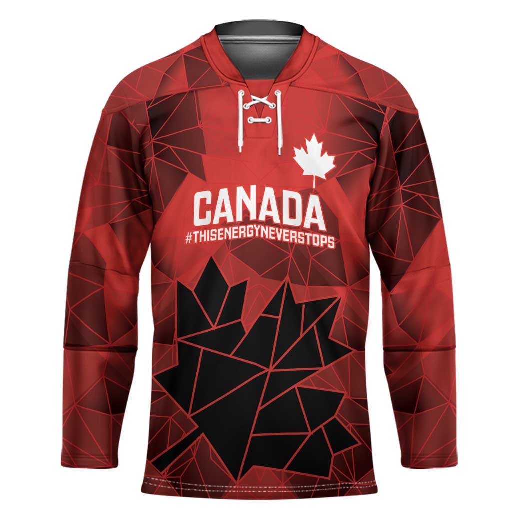 Custom Women Rugby Canada Hockey Jersey Maple Energy Never Stops - Wonder Print Shop