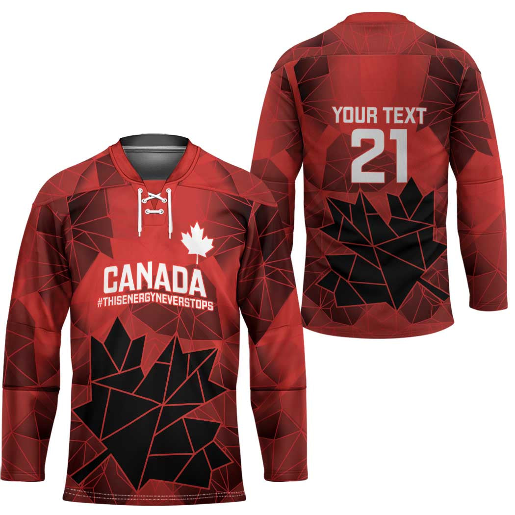 Custom Women Rugby Canada Hockey Jersey Maple Energy Never Stops - Wonder Print Shop