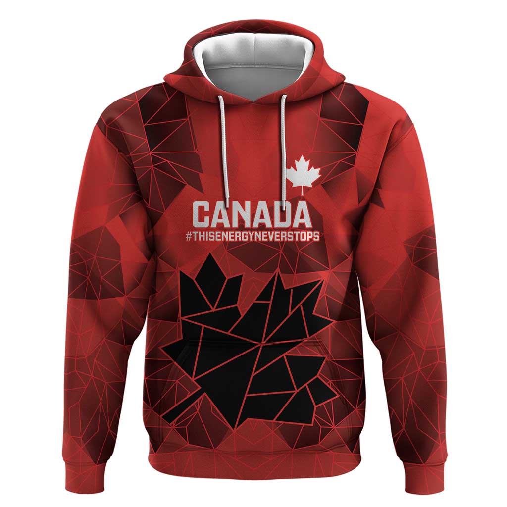 Custom Women Rugby Canada Hoodie Maple Energy Never Stops - Wonder Print Shop