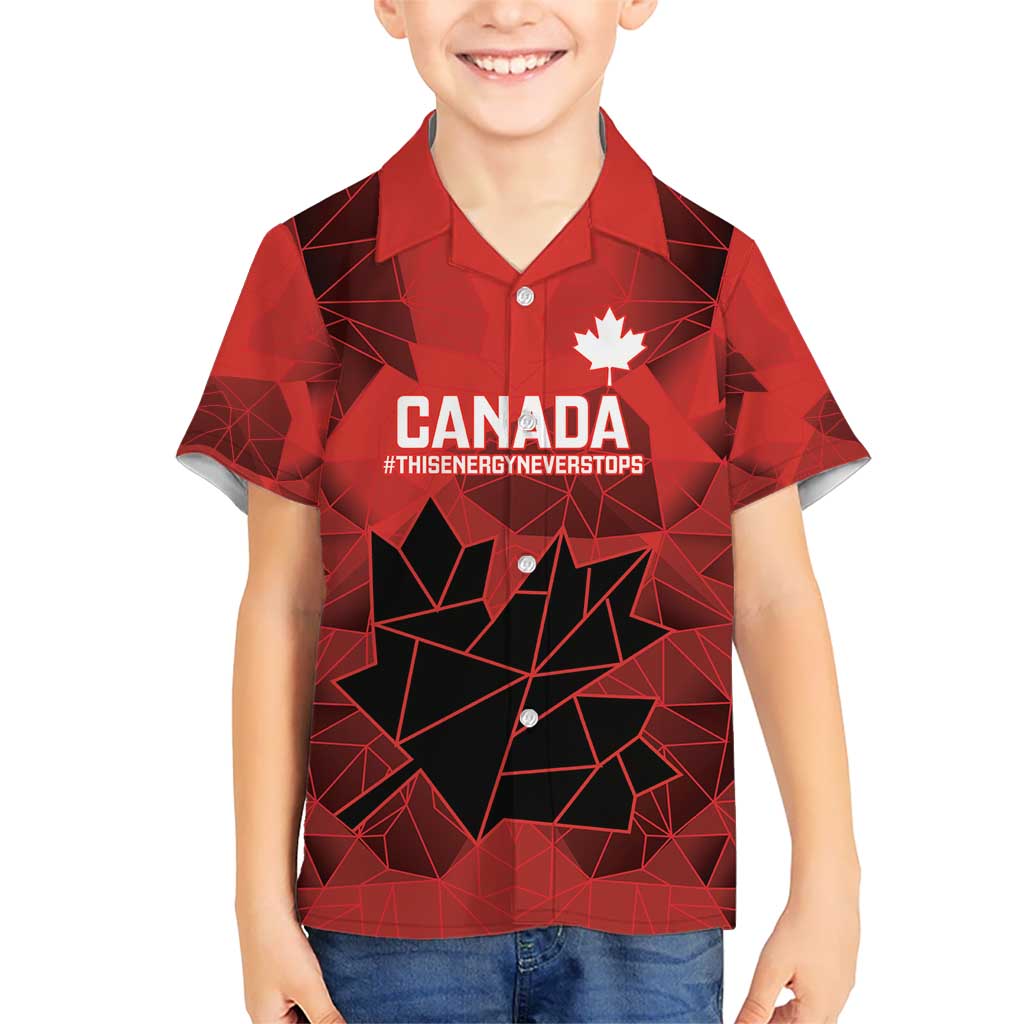 Custom Women Rugby Canada Kid Hawaiian Shirt Maple Energy Never Stops - Wonder Print Shop