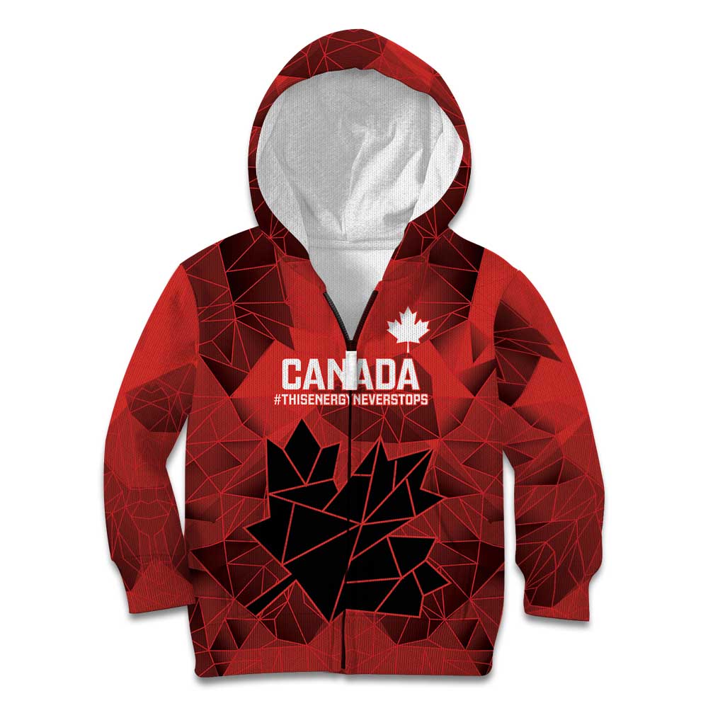 Custom Women Rugby Canada Kid Hoodie Maple Energy Never Stops - Wonder Print Shop