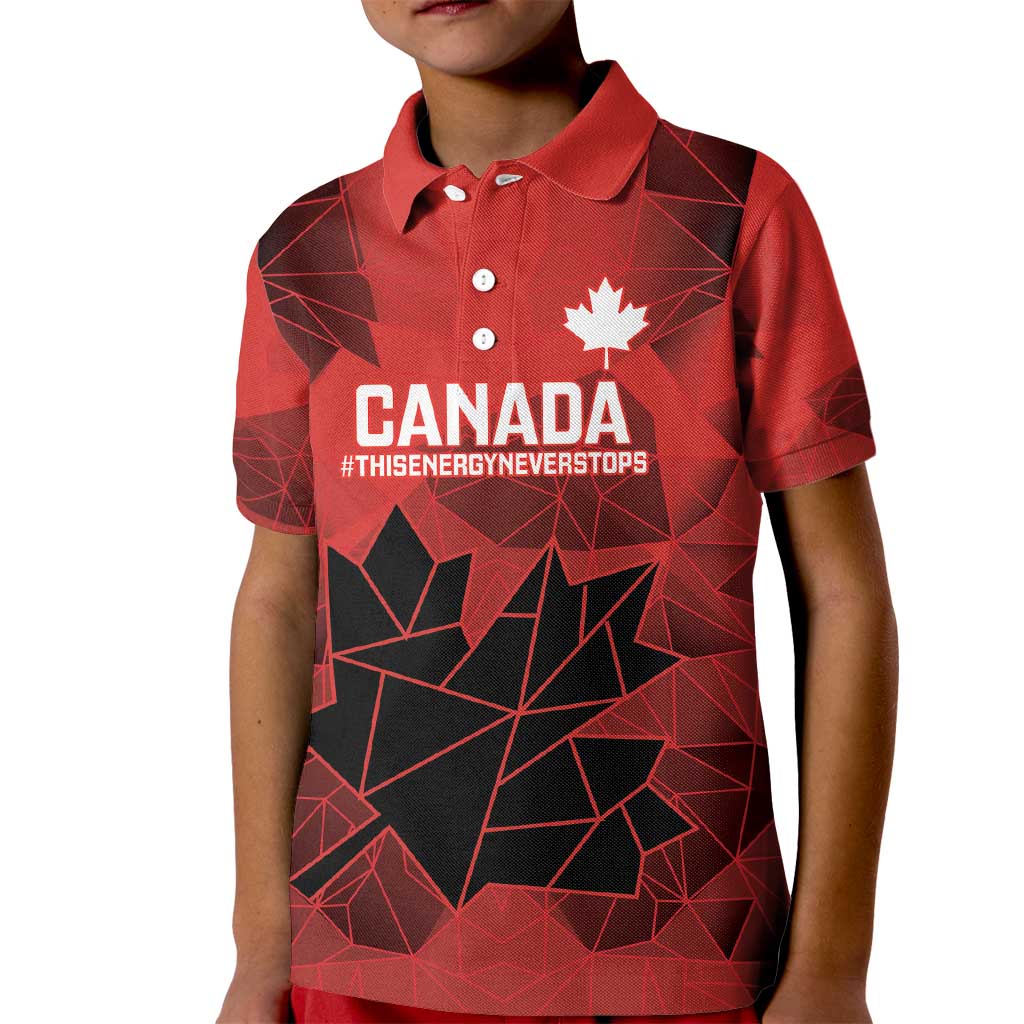 Custom Women Rugby Canada Kid Polo Shirt Maple Energy Never Stops - Wonder Print Shop