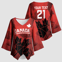 Custom Women Rugby Canada Kimono Sleeve Blouse Maple Energy Never Stops - Wonder Print Shop