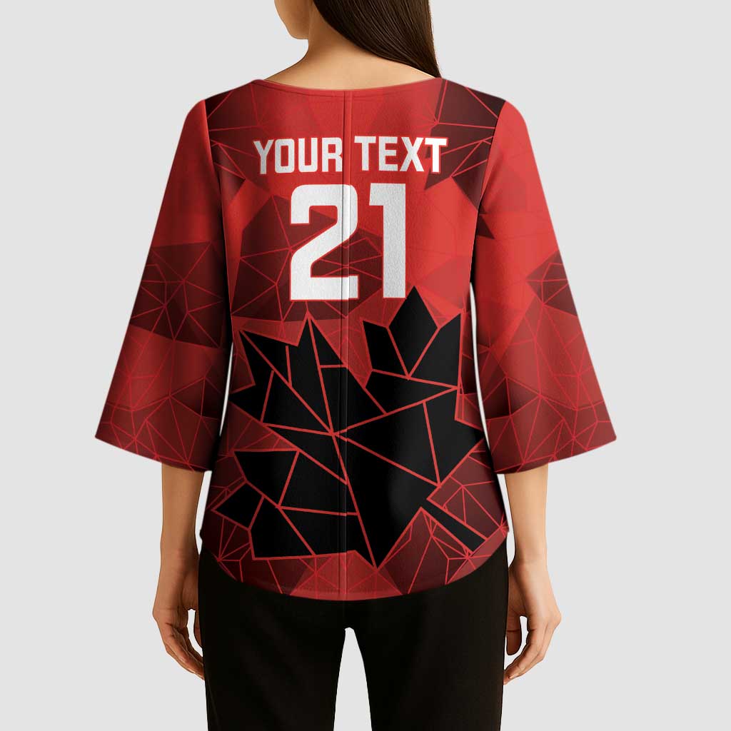 Custom Women Rugby Canada Kimono Sleeve Blouse Maple Energy Never Stops - Wonder Print Shop