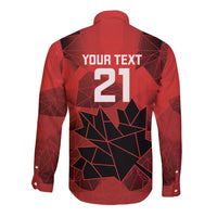 Custom Women Rugby Canada Long Sleeve Button Shirt Maple Energy Never Stops - Wonder Print Shop