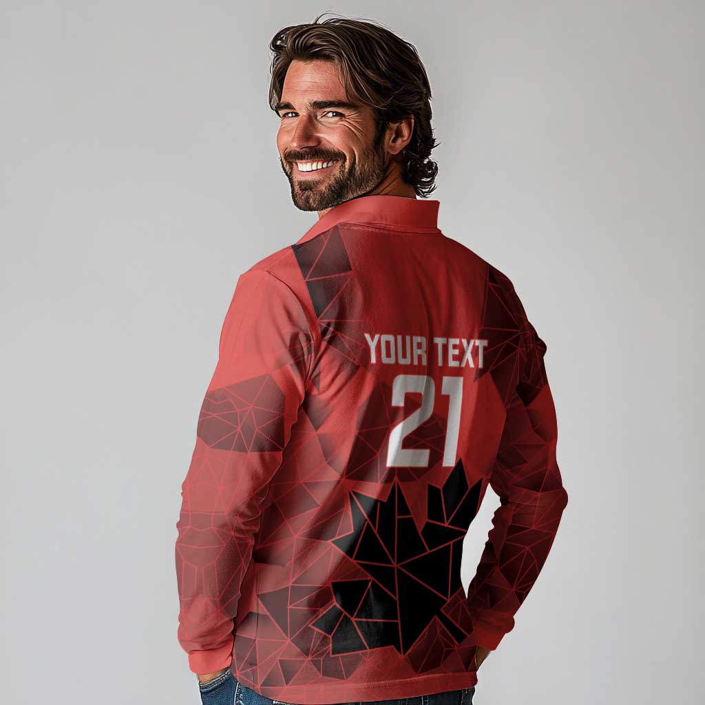 Custom Women Rugby Canada Long Sleeve Polo Shirt Maple Energy Never Stops - Wonder Print Shop