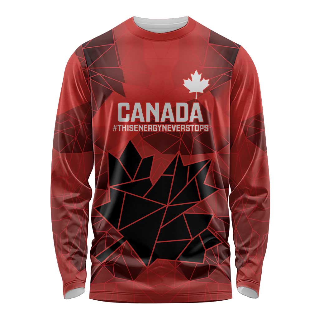 Custom Women Rugby Canada Long Sleeve Shirt Maple Energy Never Stops - Wonder Print Shop
