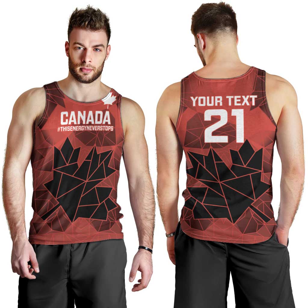 Custom Women Rugby Canada Men Tank Top Maple Energy Never Stops - Wonder Print Shop