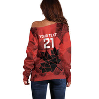 Custom Women Rugby Canada Off Shoulder Sweater Maple Energy Never Stops - Wonder Print Shop