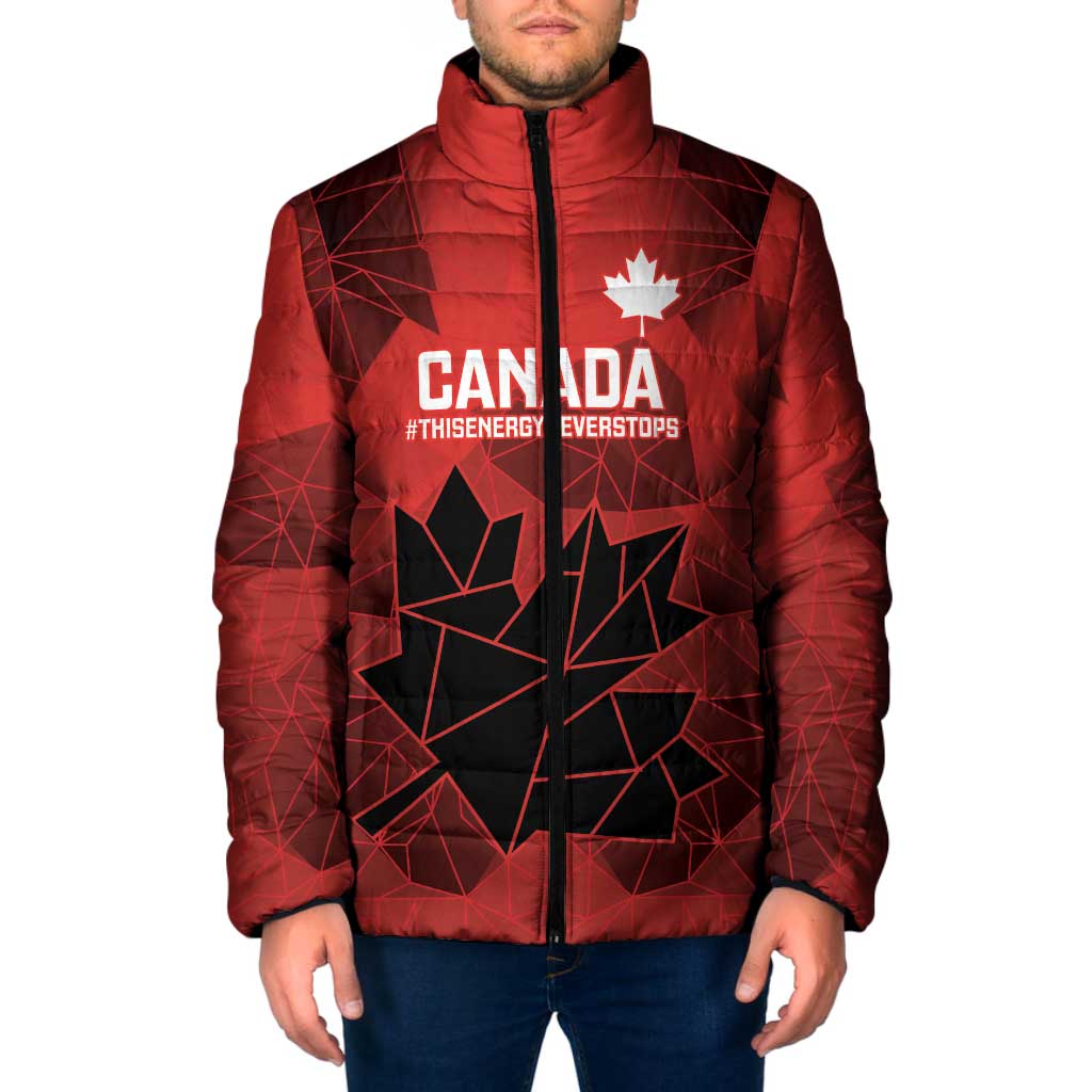 Custom Women Rugby Canada Padded Jacket Maple Energy Never Stops - Wonder Print Shop