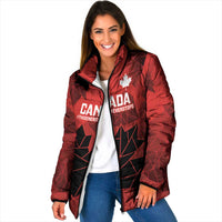 Custom Women Rugby Canada Padded Jacket Maple Energy Never Stops - Wonder Print Shop