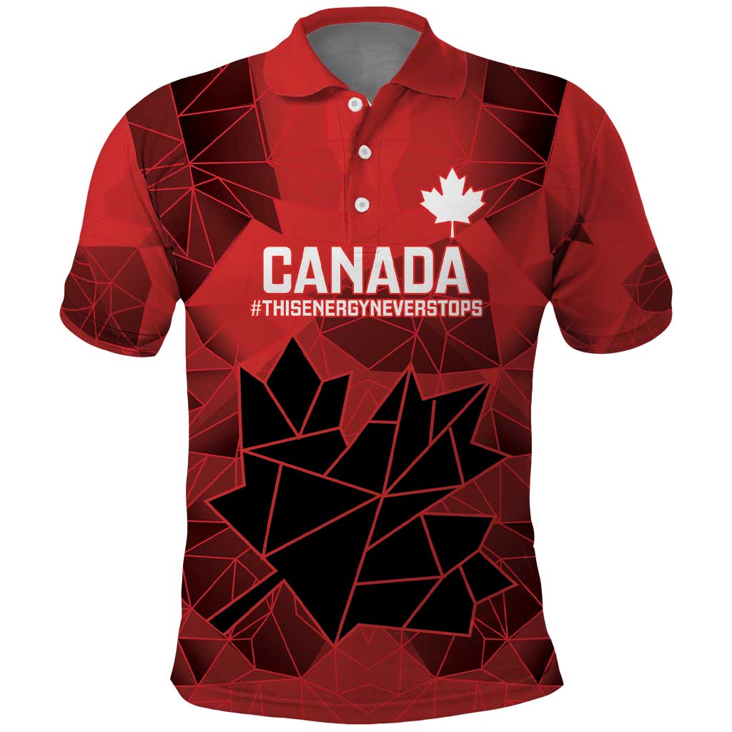 Custom Women Rugby Canada Polo Shirt Maple Energy Never Stops - Wonder Print Shop