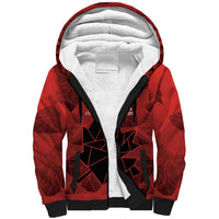 Custom Women Rugby Canada Sherpa Hoodie Maple Energy Never Stops - Wonder Print Shop