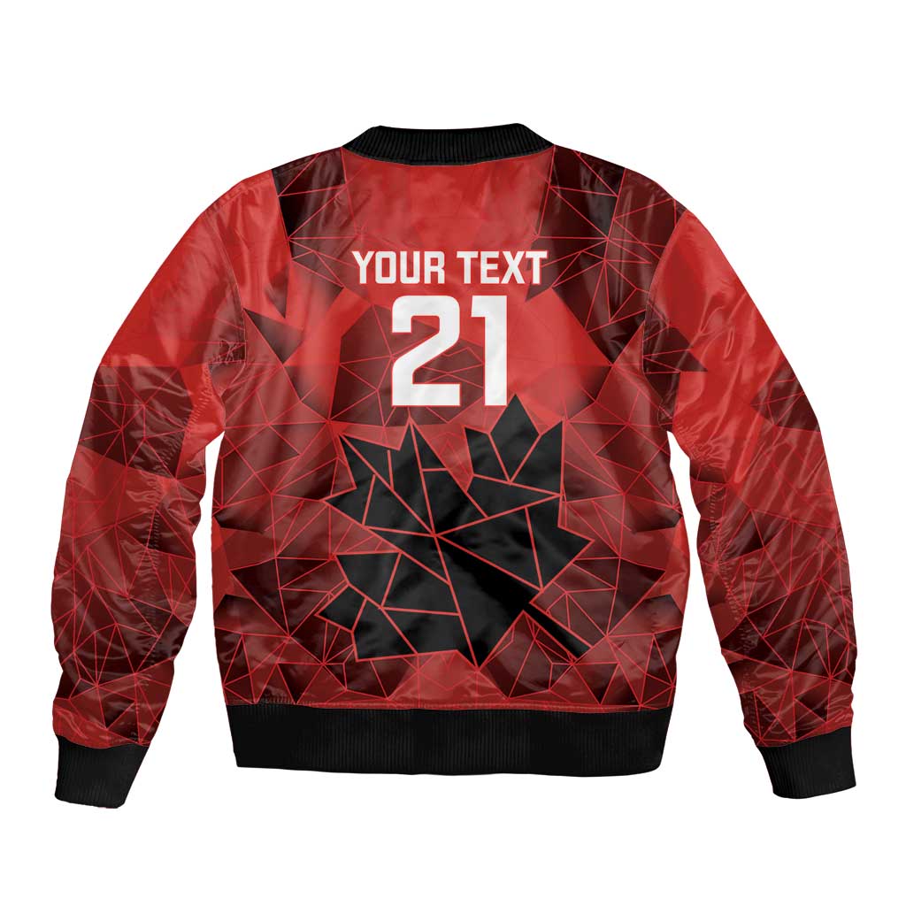 Custom Women Rugby Canada Sleeve Zip Bomber Jacket Maple Energy Never Stops - Wonder Print Shop