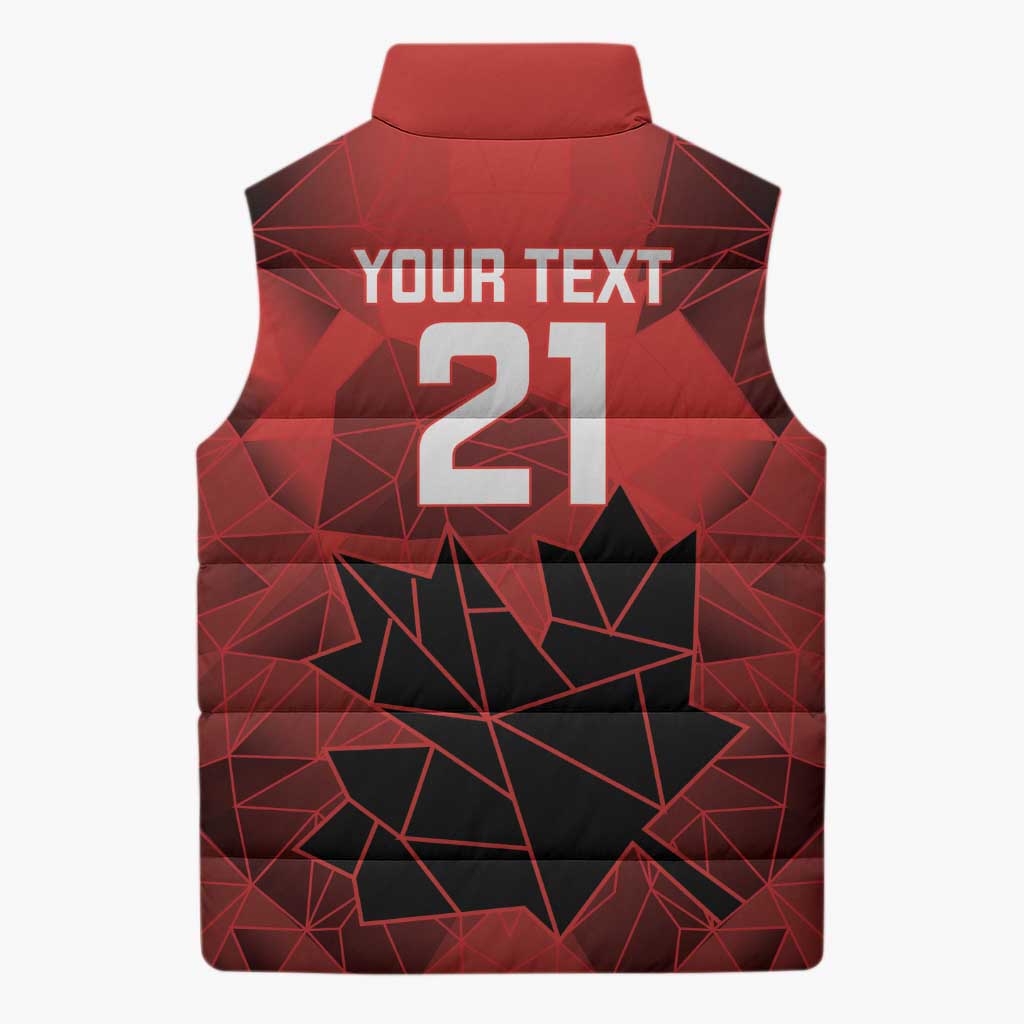 Custom Women Rugby Canada Sleeveless Puffer Jacket Maple Energy Never Stops - Wonder Print Shop
