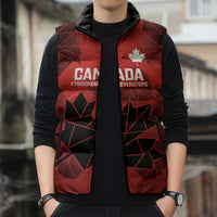 Custom Women Rugby Canada Sleeveless Puffer Jacket Maple Energy Never Stops - Wonder Print Shop
