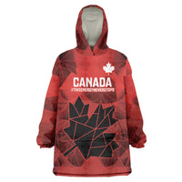 Custom Women Rugby Canada Wearable Blanket Hoodie Maple Energy Never Stops - Wonder Print Shop
