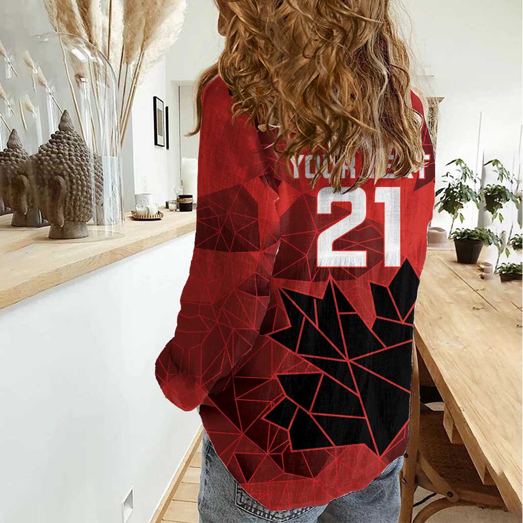 Custom Women Rugby Canada Women Casual Shirt Maple Energy Never Stops - Wonder Print Shop