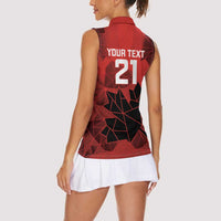 Custom Women Rugby Canada Women Sleeveless Polo Shirt Maple Energy Never Stops - Wonder Print Shop