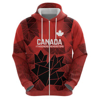 Custom Women Rugby Canada Zip Hoodie Maple Energy Never Stops - Wonder Print Shop