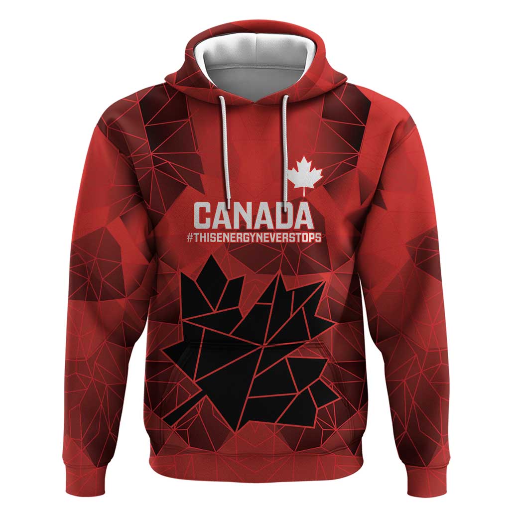 Custom Women Rugby Canada Zip Hoodie Maple Energy Never Stops - Wonder Print Shop