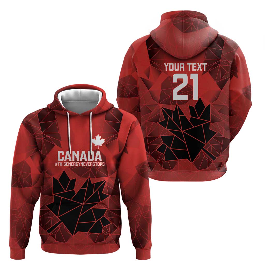 Custom Women Rugby Canada Zip Hoodie Maple Energy Never Stops - Wonder Print Shop