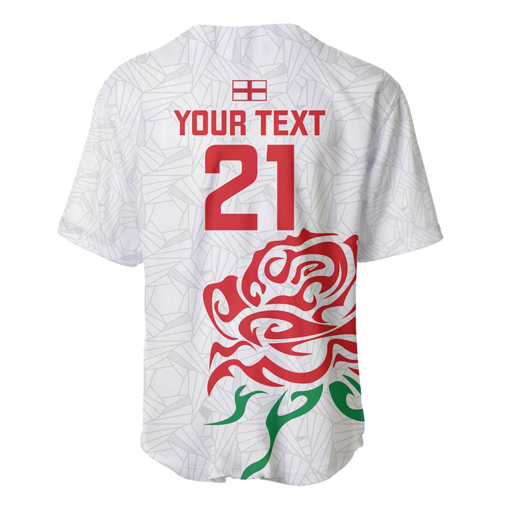 Custom Women Rugby England Baseball Jersey Red Roses Energy Never Stops - Wonder Print Shop