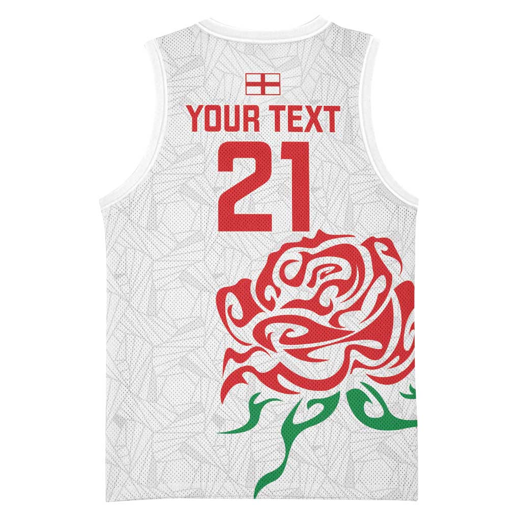 Custom Women Rugby England Basketball Jersey Red Roses Energy Never Stops - Wonder Print Shop