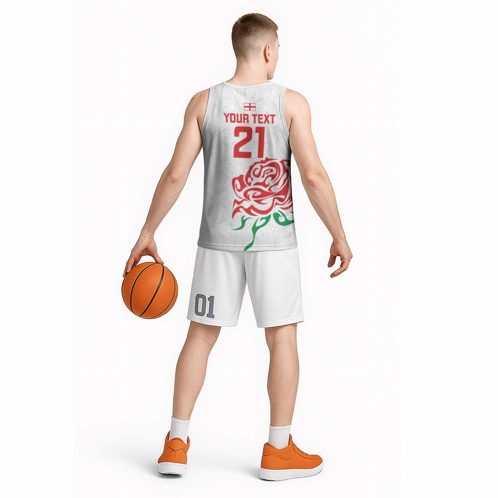 Custom Women Rugby England Basketball Jersey Red Roses Energy Never Stops - Wonder Print Shop