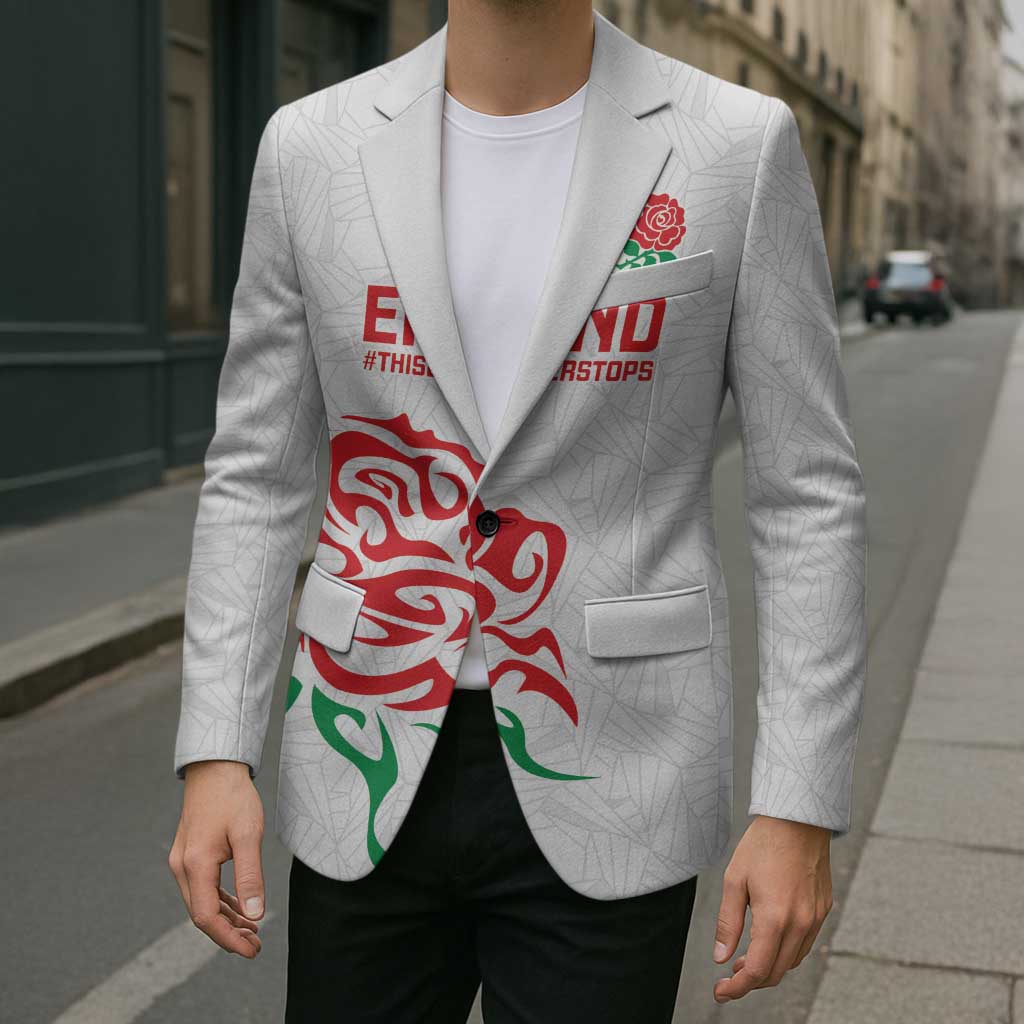 Custom Women Rugby England Blazer Red Roses Energy Never Stops - Wonder Print Shop