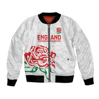 Custom Women Rugby England Bomber Jacket Red Roses Energy Never Stops - Wonder Print Shop