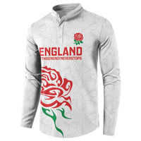 Custom Women Rugby England Button Sweatshirt Red Roses Energy Never Stops - Wonder Print Shop