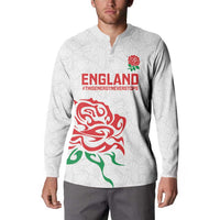 Custom Women Rugby England Button Sweatshirt Red Roses Energy Never Stops - Wonder Print Shop