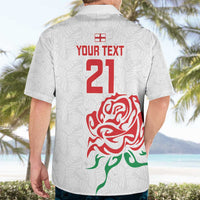 Custom Women Rugby England Hawaiian Shirt Red Roses Energy Never Stops - Wonder Print Shop