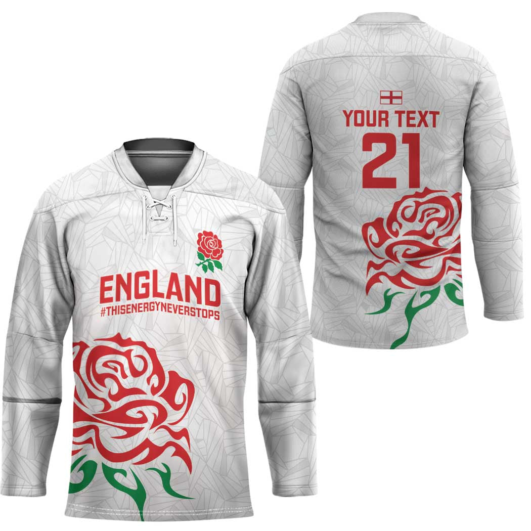 Custom Women Rugby England Hockey Jersey Red Roses Energy Never Stops - Wonder Print Shop