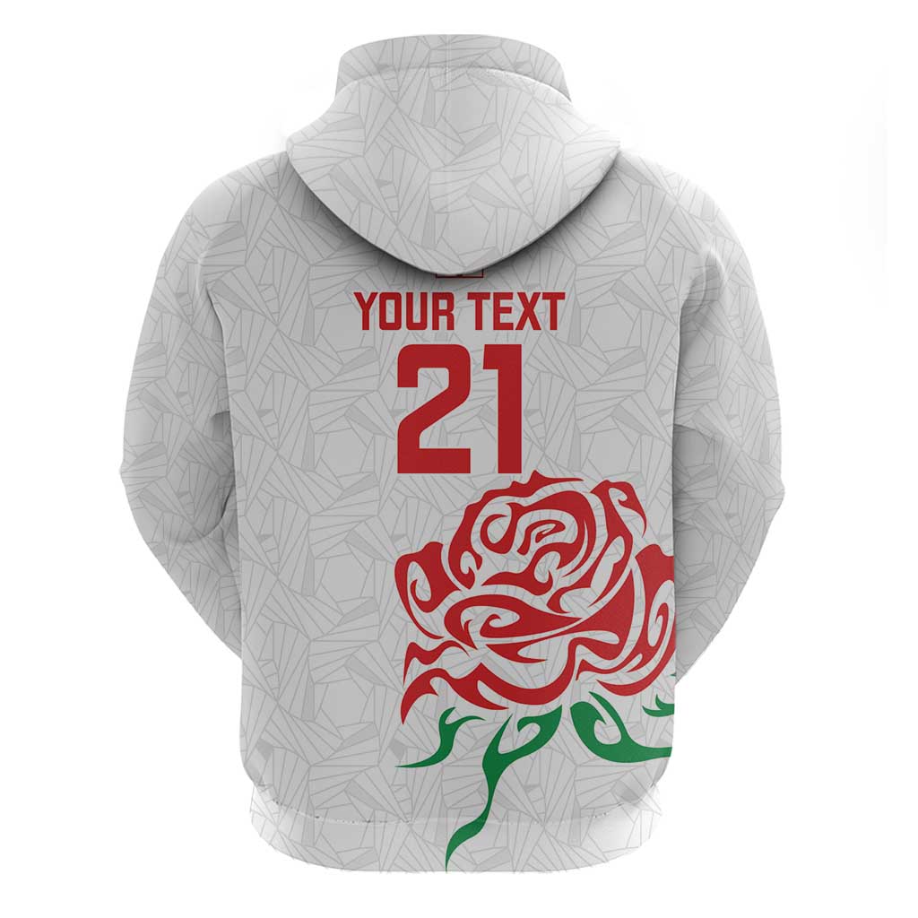 Custom Women Rugby England Hoodie Red Roses Energy Never Stops - Wonder Print Shop