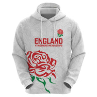 Custom Women Rugby England Hoodie Red Roses Energy Never Stops - Wonder Print Shop