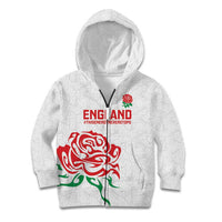 Custom Women Rugby England Kid Hoodie Red Roses Energy Never Stops - Wonder Print Shop
