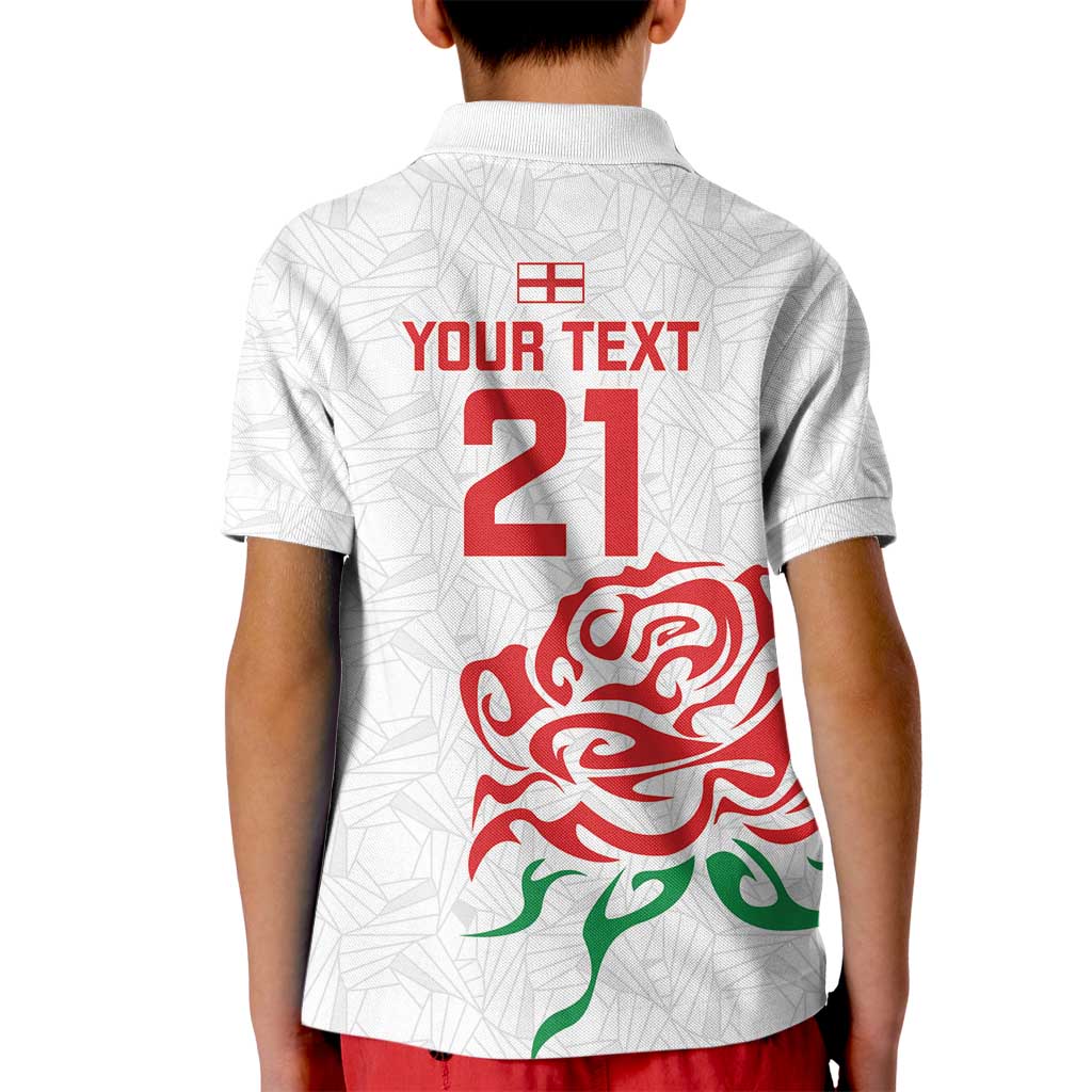 Custom Women Rugby England Kid Polo Shirt Red Roses Energy Never Stops - Wonder Print Shop